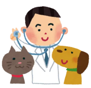 犬と医者のイラスト