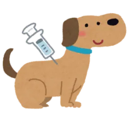 犬が注射しているイラスト